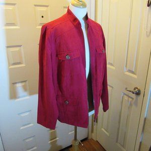 WOMEN'S SUEDE (FAUX) JACKET (16W) RED